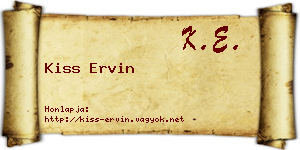 Kiss Ervin névjegykártya
